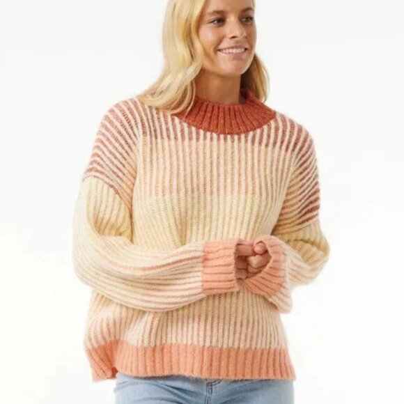 Rip Curl Soleil Rib Knit Crewneck Sweater - Picture 1 of 4